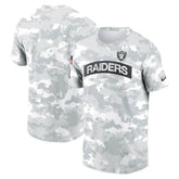 Las Vegas Raiders 2024 Salute To Service Performance T-Shirt Arctic Camo