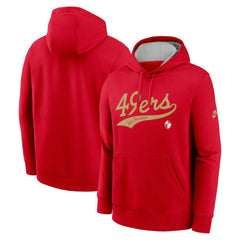 San Francisco 49ers Rewind Club Logo Pullover Hoodie Scarlet