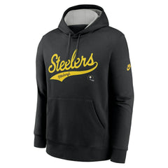 Pittsburgh Steelers Rewind Club Logo Pullover Hoodie Black