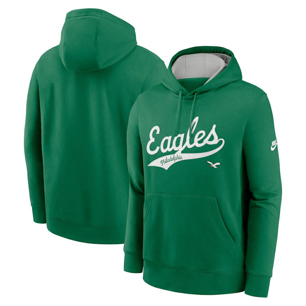 Philadelphia Eagles Rewind Club Logo Pullover Hoodie Kelly Green