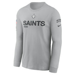 New Orleans Saints 2024 Salute To Service Long Sleeve T-Shirt Gray