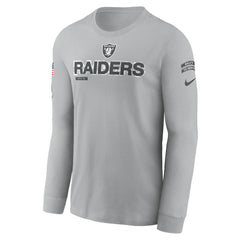Las Vegas Raiders 2024 Salute To Service Long Sleeve T-Shirt Gray
