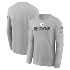 Cleveland Browns 2024 Salute To Service Long Sleeve T-Shirt Gray