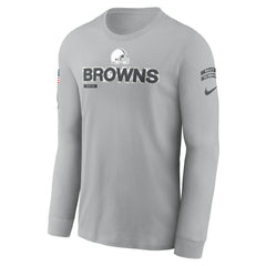 Cleveland Browns 2024 Salute To Service Long Sleeve T-Shirt Gray