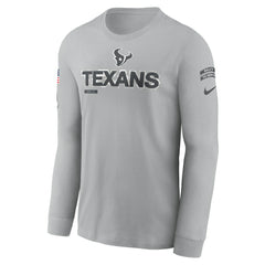 Houston Texans 2024 Salute To Service Long Sleeve T-Shirt Gray