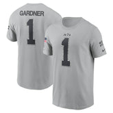 Ahmad Sauce Gardner New York Jets 2024 Salute To Service Name & Number T-Shirt Gray