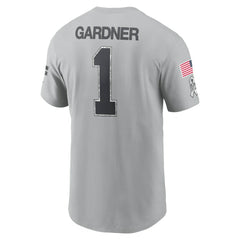 Ahmad Sauce Gardner New York Jets 2024 Salute To Service Name & Number T-Shirt Gray