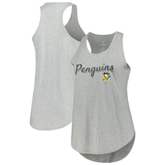 NHL Pittsburgh Penguins Fanatics Women's Plus Size Racerback Tank Top - Heather Gray