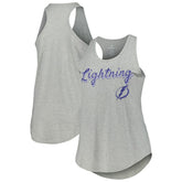 NHL Tampa Bay Lightning Fanatics Women's Plus Size Racerback Tank Top - Heather Gray