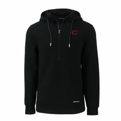 Cincinnati Reds Cutter & Buck City Connect Roam Eco Recycled Half-Zip Pullover Hoodie - Black Hoodies