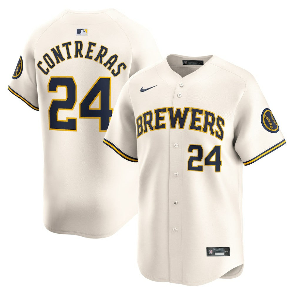 MLB William Contreras Milwaukee Brewers Nike Home Limited Player Jersey - Cream