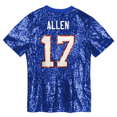 NFL Josh Allen Buffalo Bills Girls Youth Sequin V-Neck Fashion Jersey - Royal on sale
