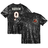 NFL Joe Burrow Cincinnati Bengals Girls Youth Sequin V-Neck Fashion Jersey - Black sale