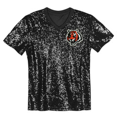 NFL Joe Burrow Cincinnati Bengals Girls Youth Sequin V-Neck Fashion Jersey - Black sale