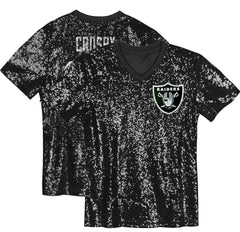 NFL Maxx Crosby Las Vegas Raiders Girls Youth Sequin V-Neck Fashion Jersey - Black cheap