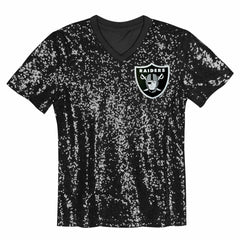 NFL Maxx Crosby Las Vegas Raiders Girls Youth Sequin V-Neck Fashion Jersey - Black cheap