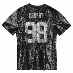 NFL Maxx Crosby Las Vegas Raiders Girls Youth Sequin V-Neck Fashion Jersey - Black cheap
