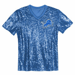NFL Aidan Hutchinson Detroit Lions Girls Youth Sequin V-Neck Fashion Jersey - Blue discount