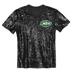 NFL Sauce Gardner New York Jets Girls Youth Sequin V-Neck Fashion Jersey - Black for sale