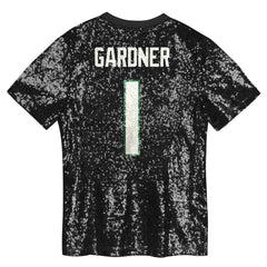 NFL Sauce Gardner New York Jets Girls Youth Sequin V-Neck Fashion Jersey - Black for sale