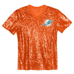 NFL Tyreek Hill Miami Dolphins Girls Youth Sequin V-Neck Fashion Jersey - Orange sale