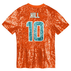 NFL Tyreek Hill Miami Dolphins Girls Youth Sequin V-Neck Fashion Jersey - Orange sale