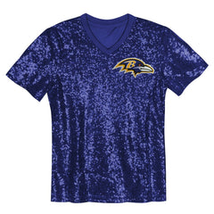 NFL Lamar Jackson Baltimore Ravens Girls Youth Sequin V-Neck Fashion Jersey - Purple on sale