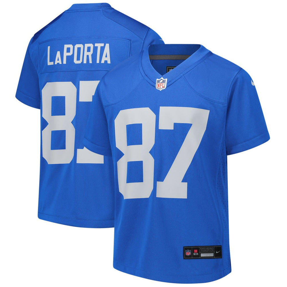 NFL Sam LaPorta Detroit Lions Youth Game Jersey - Blue