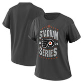 NHL Philadelphia Flyers WEAR by Erin Andrews Women's 2024 NHL Stadium Series Boyfriend T-Shirt - Charcoal