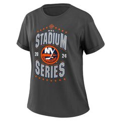 NHL New York Islanders WEAR by Erin Andrews Women's 2024 NHL Stadium Series Boyfriend T-Shirt - Charcoal