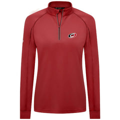 NHL Carolina Hurricanes Levelwear Women's Kinetic Insignia Core Quarter-Zip Pullover Top - Red