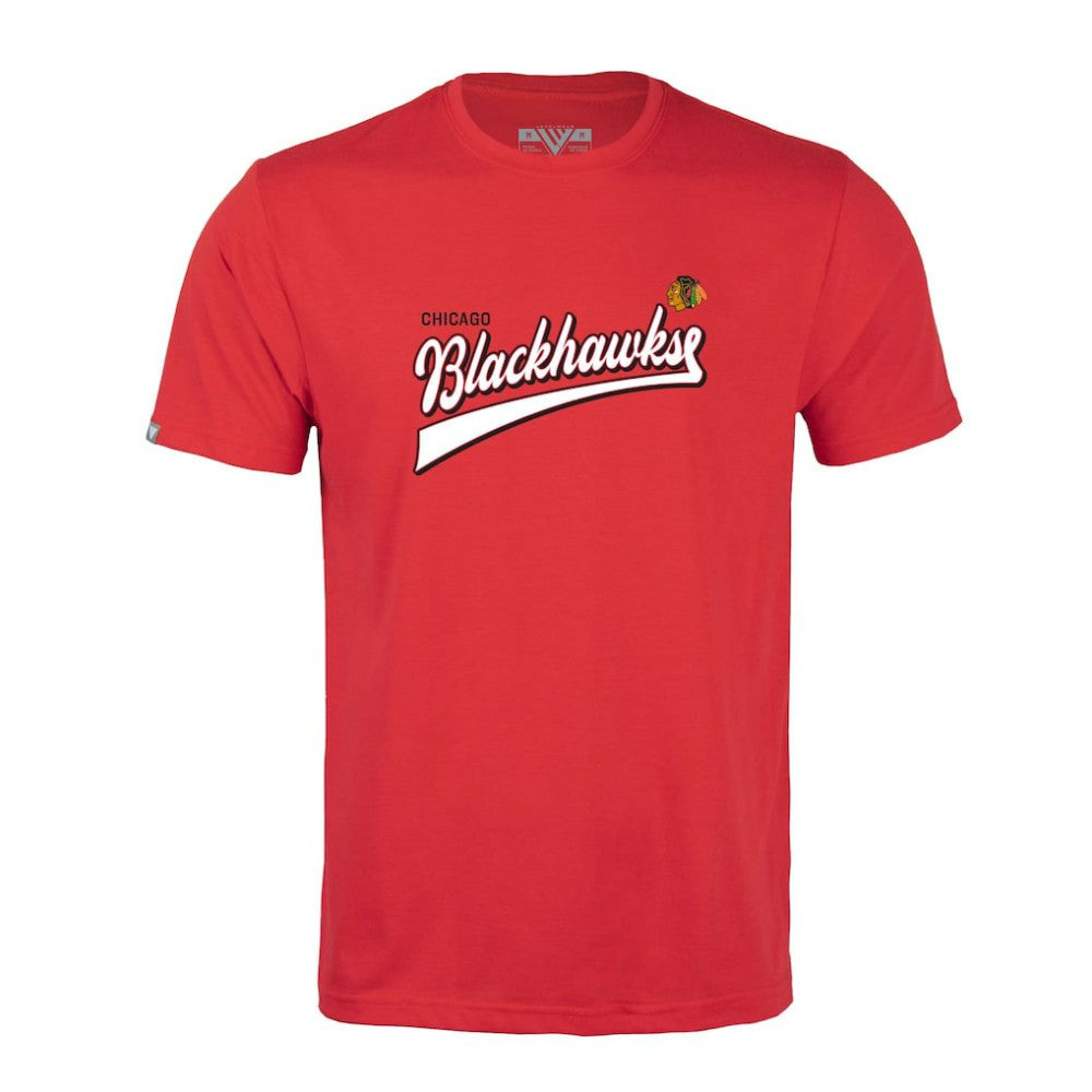 NHL Chicago Blackhawks Levelwear Richmond Retro Script T-Shirt - Red