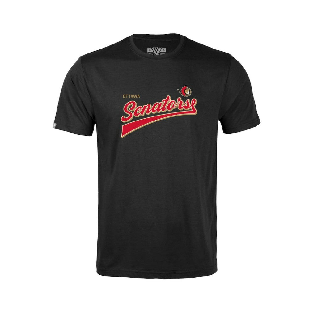 NHL Ottawa Senators Levelwear Youth Little Richmond Retro Script T-Shirt - Black