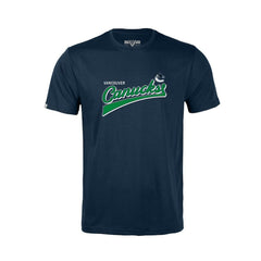 NHL Vancouver Canucks Levelwear Youth Little Richmond Retro Script T-Shirt - Navy