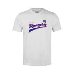 NHL New York Rangers Levelwear Youth Little Richmond Retro Script T-Shirt - White