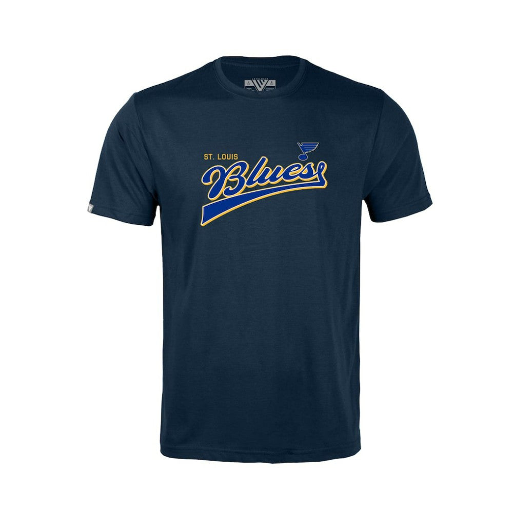NHL St. Louis Blues Levelwear Youth Little Richmond Retro Script T-Shirt - Navy