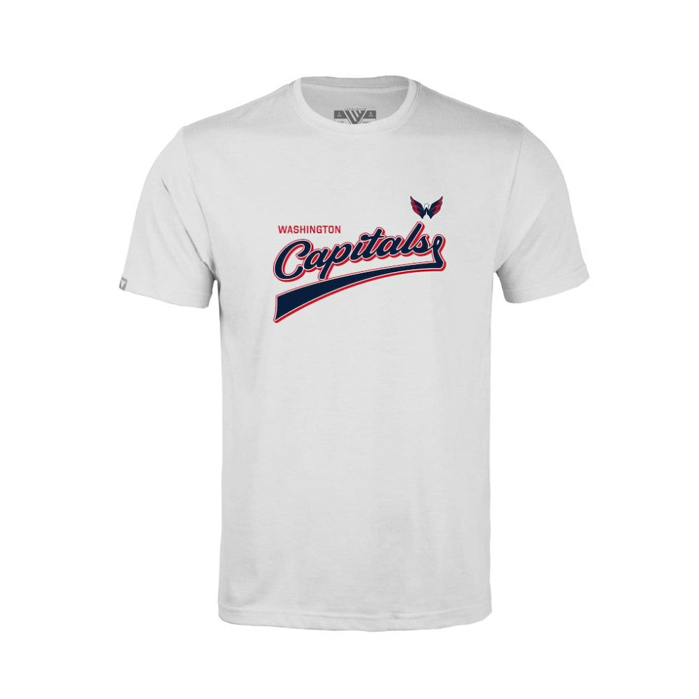 NHL Washington Capitals Levelwear Youth Little Richmond Retro Script T-Shirt - White