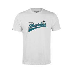 NHL San Jose Sharks Levelwear Youth Little Richmond Retro Script T-Shirt - White