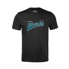 NHL San Jose Sharks Levelwear Youth Little Richmond Retro Script T-Shirt - Black