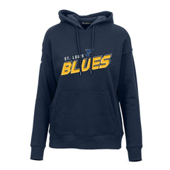 NHL St. Louis Blues Levelwear Women's Adorn Premier 2.0 Fleece Pullover Hoodie - Navy