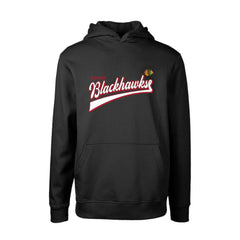 NHL Chicago Blackhawks Levelwear Youth Podium Retro Script Fleece Pullover Hoodie - Black