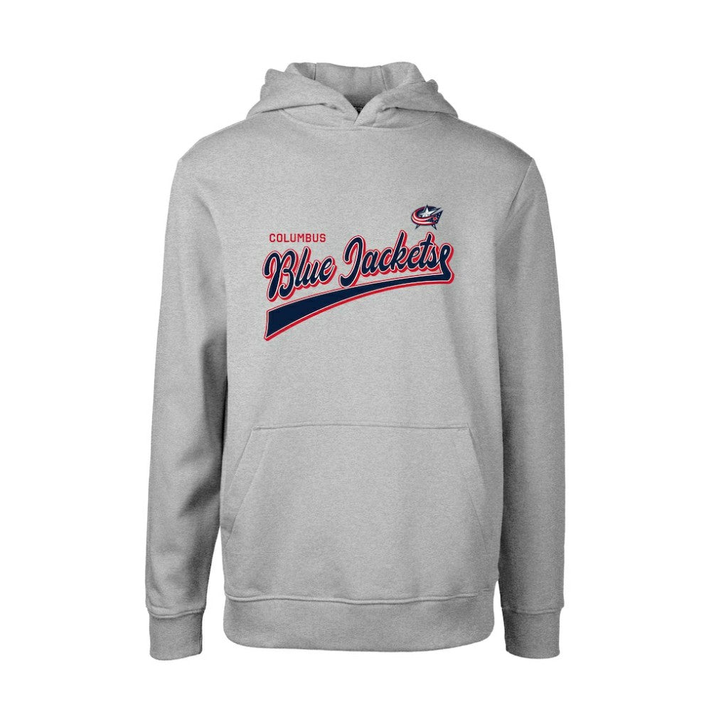 NHL Columbus Blue Jackets Levelwear Youth Podium Retro Script Fleece Pullover Hoodie - Gray