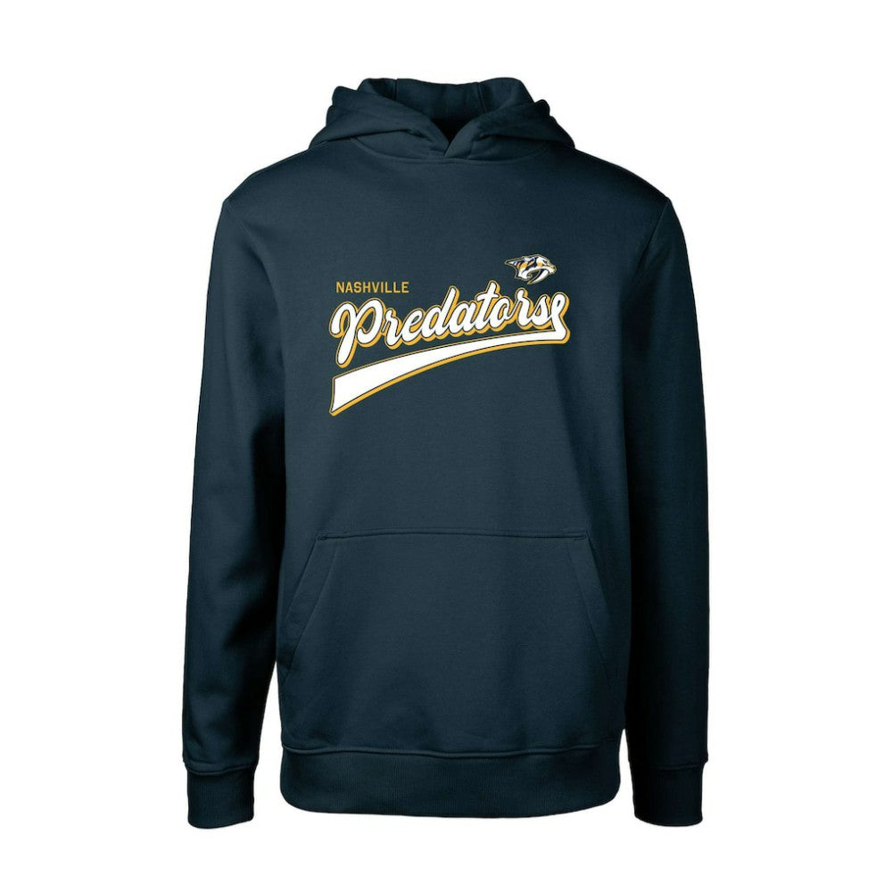 NHL Nashville Predators Levelwear Youth Podium Retro Script Fleece Pullover Hoodie - Navy