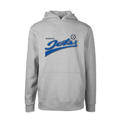 NHL Winnipeg Jets Levelwear Youth Podium Retro Script Fleece Pullover Hoodie - Gray