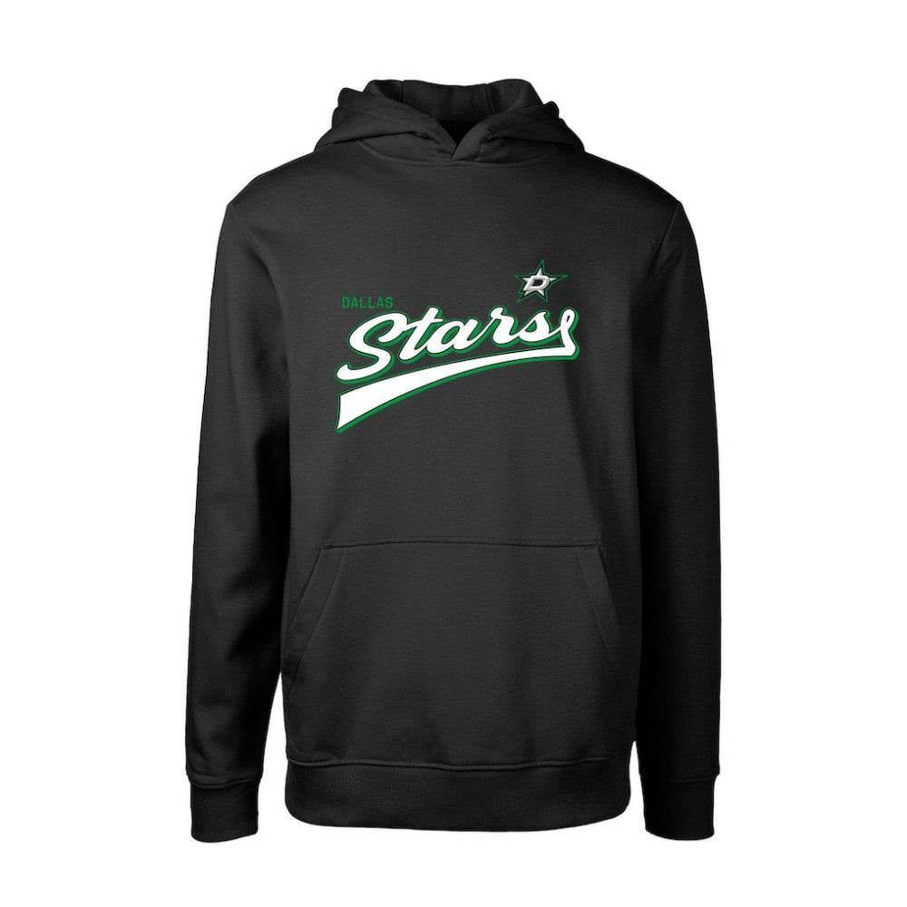 NHL Dallas Stars Levelwear Youth Podium Retro Script Fleece Pullover Hoodie - Black