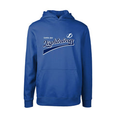 NHL Tampa Bay Lightning Levelwear Youth Podium Retro Script Fleece Pullover Hoodie - Blue