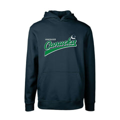 NHL Vancouver Canucks Levelwear Youth Podium Retro Script Fleece Pullover Hoodie - Navy