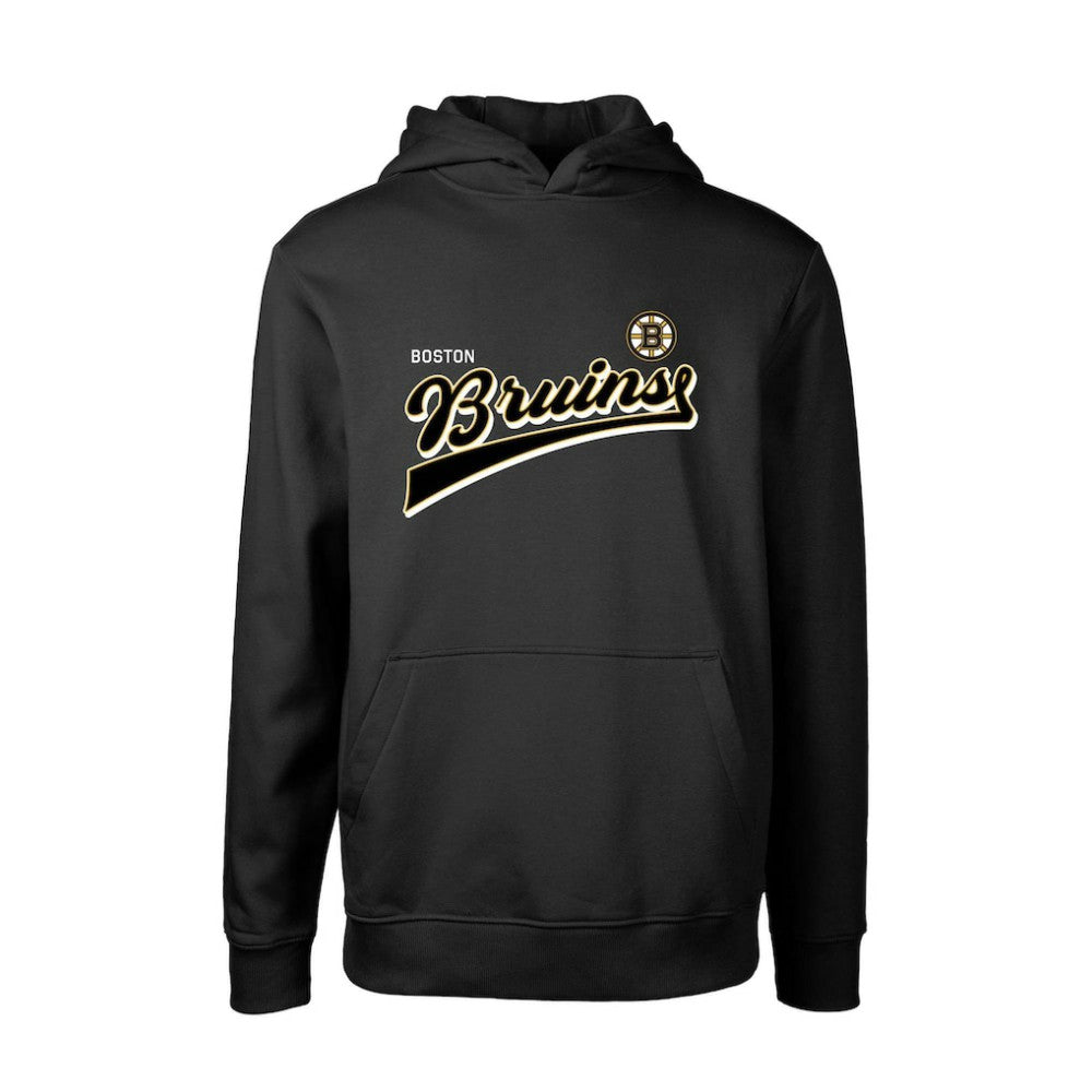 NHL Boston Bruins Levelwear Youth Podium Retro Script Fleece Pullover Hoodie - Black