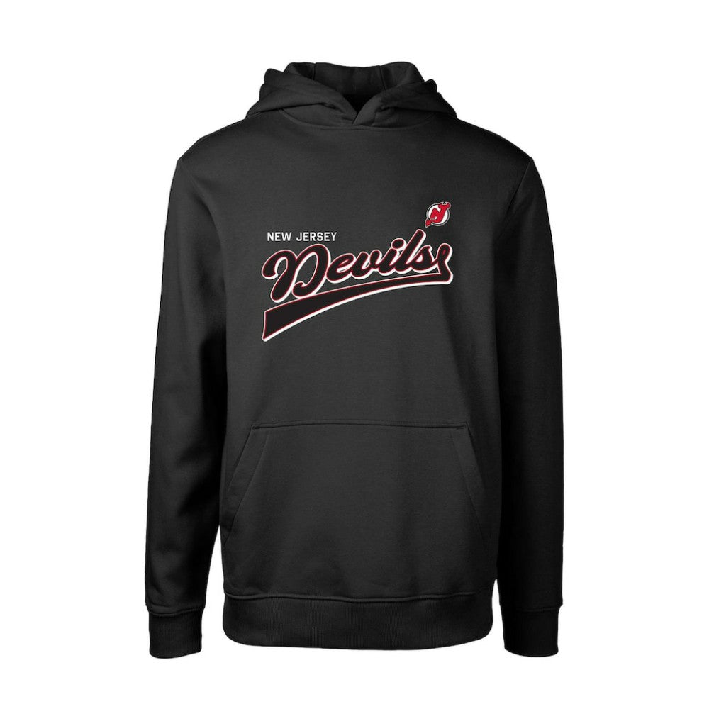 NHL New Jersey Devils Levelwear Youth Podium Retro Script Fleece Pullover Hoodie - Black