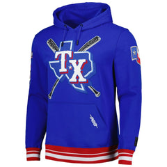 Texas Rangers Pro Standard Mash Up Logo Pullover Hoodie - Royal Hoodies